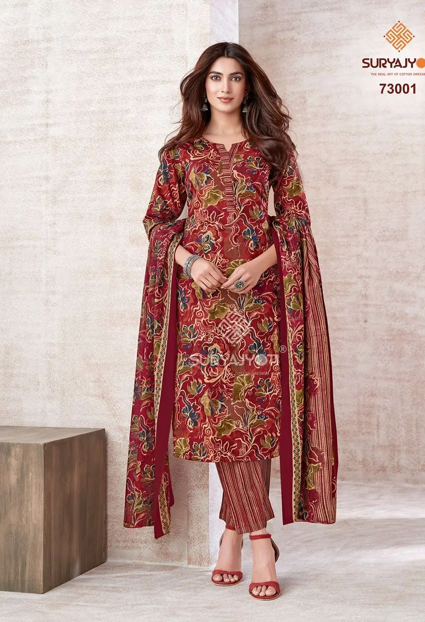 Suryajyoti Trendy Cotton Vol 73 Cotton Printed Ladies Salwar Suit — Wholesale Pakistani Suits, Vardan Ethnic wholesale from Surat — view 2