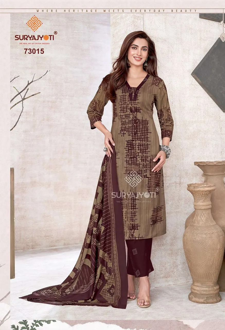 Suryajyoti Trendy Cotton Vol 73 Cotton Printed Ladies Salwar Suit — Wholesale Pakistani Suits, Vardan Ethnic wholesale from Surat — view 13