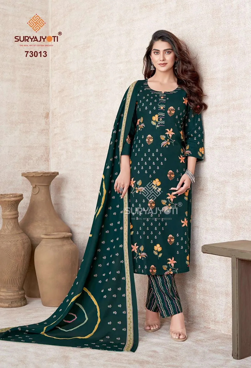 Suryajyoti Trendy Cotton Vol 73 Cotton Printed Ladies Salwar Suit — Wholesale Pakistani Suits, Vardan Ethnic wholesale from Surat — view 14