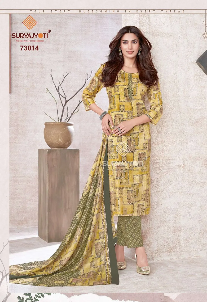 Suryajyoti Trendy Cotton Vol 73 Cotton Printed Ladies Salwar Suit — Wholesale Pakistani Suits, Vardan Ethnic wholesale from Surat — view 15