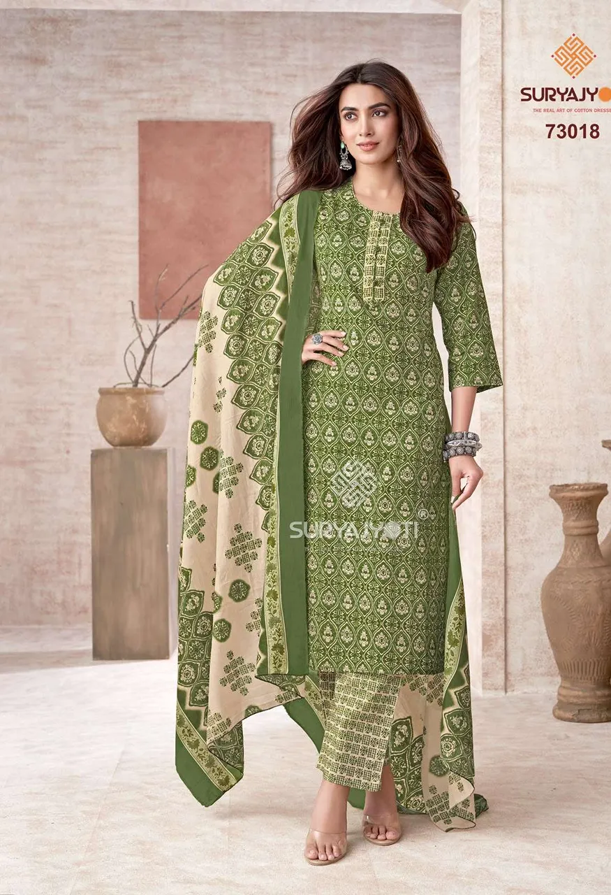 Suryajyoti Trendy Cotton Vol 73 Cotton Printed Ladies Salwar Suit — Wholesale Pakistani Suits, Vardan Ethnic wholesale from Surat — view 16