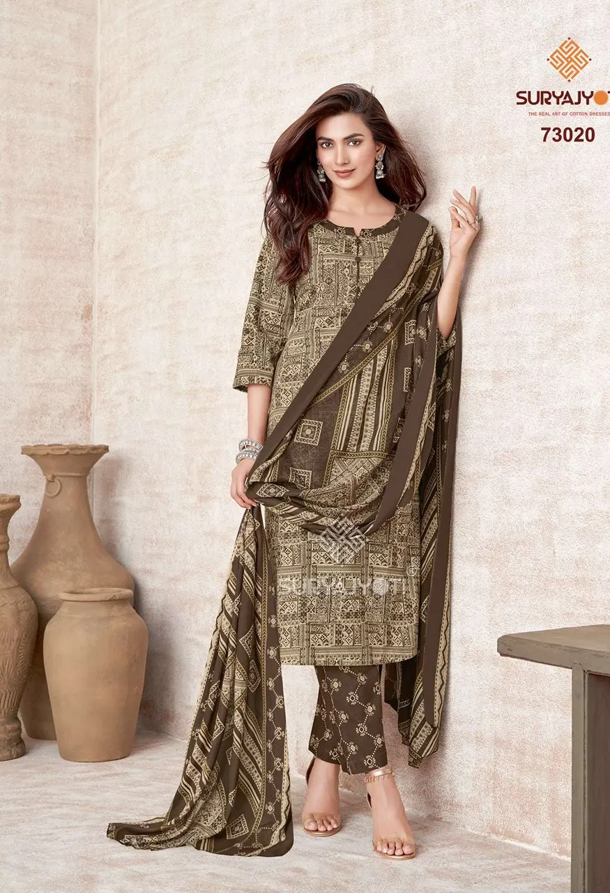 Suryajyoti Trendy Cotton Vol 73 Cotton Printed Ladies Salwar Suit — Wholesale Pakistani Suits, Vardan Ethnic wholesale from Surat — view 18