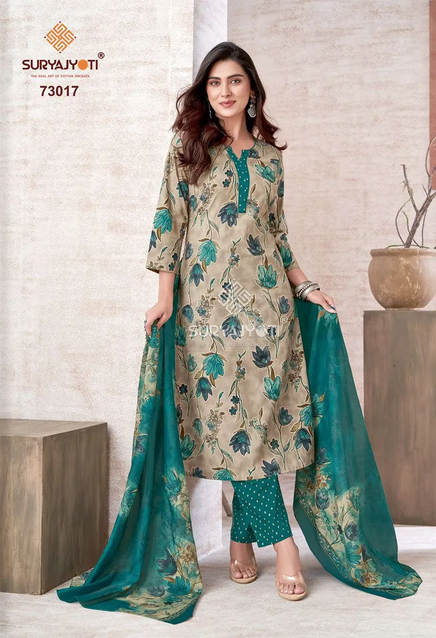 Suryajyoti Trendy Cotton Vol 73 Cotton Printed Ladies Salwar Suit — Wholesale Pakistani Suits, Vardan Ethnic wholesale from Surat — view 19