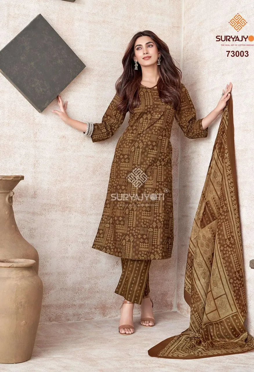 Suryajyoti Trendy Cotton Vol 73 Cotton Printed Ladies Salwar Suit — Wholesale Pakistani Suits, Vardan Ethnic wholesale from Surat — view 4