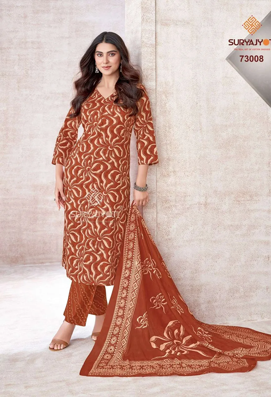 Suryajyoti Trendy Cotton Vol 73 Cotton Printed Ladies Salwar Suit — Wholesale Pakistani Suits, Vardan Ethnic wholesale from Surat — view 8