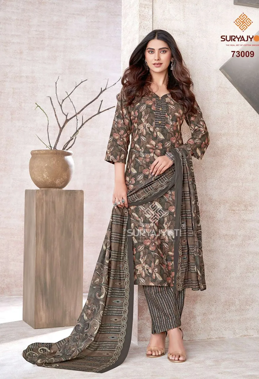 Suryajyoti Trendy Cotton Vol 73 Cotton Printed Ladies Salwar Suit — Wholesale Pakistani Suits, Vardan Ethnic wholesale from Surat — view 9