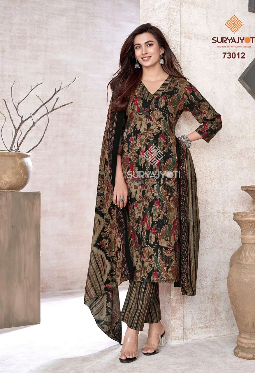 Suryajyoti Trendy Cotton Vol 73 Cotton Printed Ladies Salwar Suit — Wholesale Pakistani Suits, Vardan Ethnic wholesale from Surat — view 10