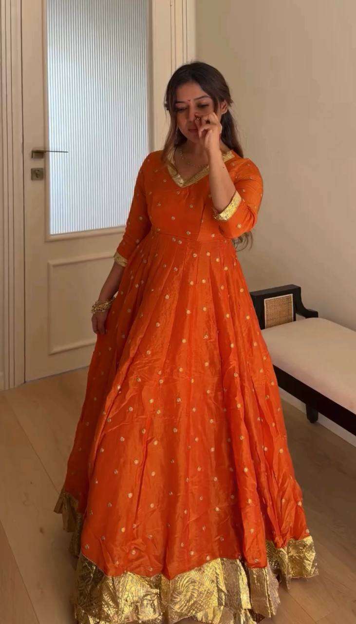 RTC 6075 Vichitra Silk Fully Stitched Anarkali Suit with Dupatta — Wholesale Kurtis, Vardan Ethnic wholesale from Surat — view 2