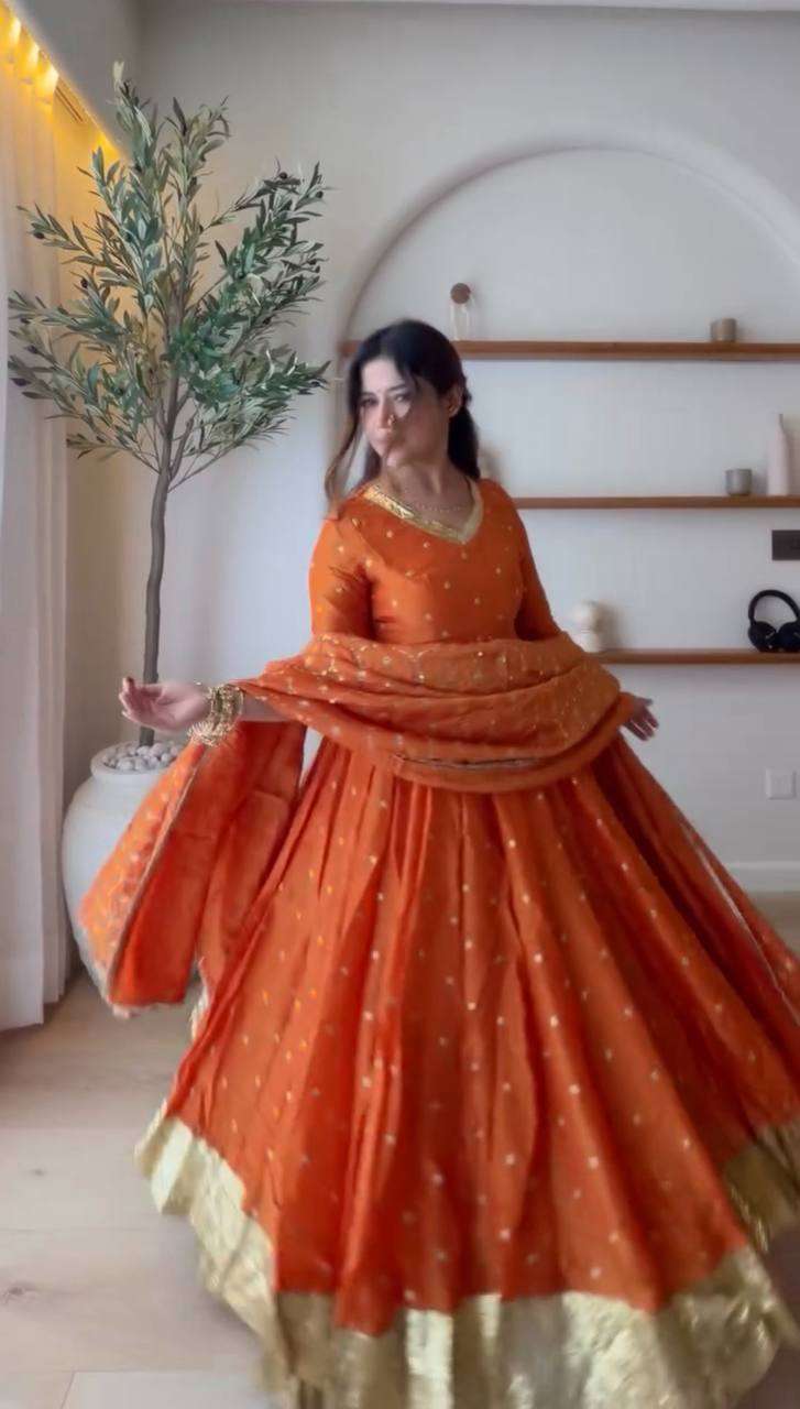 RTC 6075 Vichitra Silk Fully Stitched Anarkali Suit with Dupatta