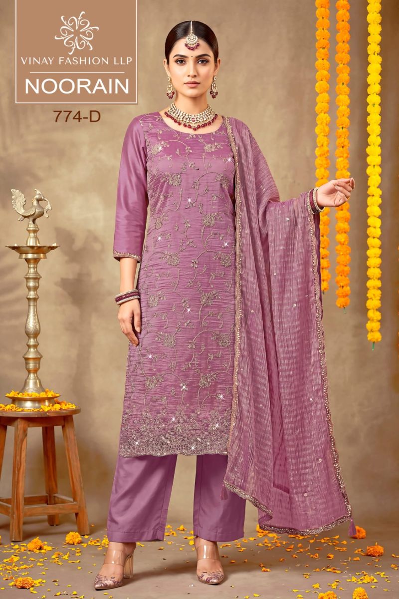 Vinay Kuleesh Noorain Gold Silk Beads & Zari Work Designer Salwar Kameez Wholesale — Wholesale Salwar Suits, Vinay Fashion wholesale from Surat — Photo 4