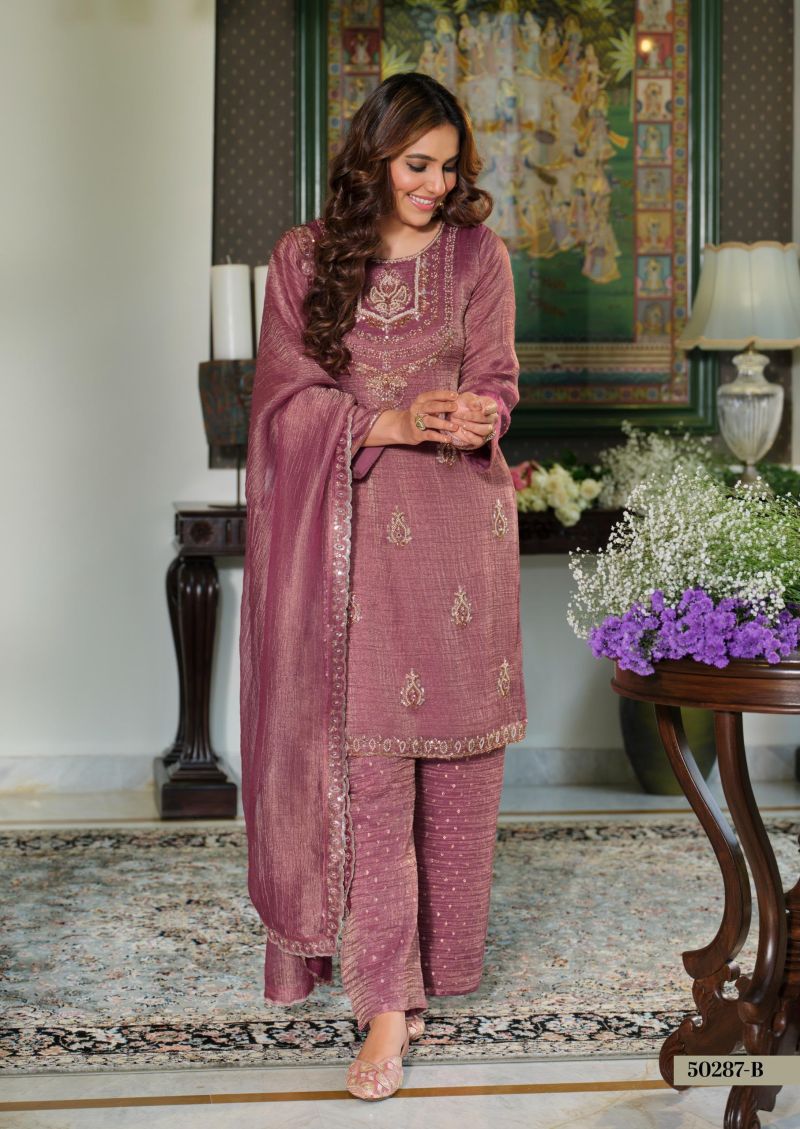 Zaveri D 50287 B Crush Tissue Beats Work Designer Salwar Kameez Catalog — Wholesale Pakistani Suits, Vardan Ethnic wholesale from Surat — Photo 4