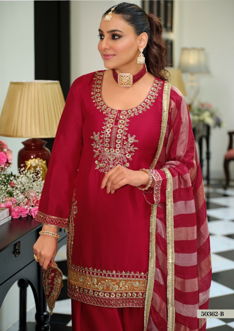 Zaveri D 50362 D Chinon Beats Work Designer Salwar Kameez Catalog — Wholesale Pakistani Suits, Vardan Ethnic wholesale from Surat — Photo 4