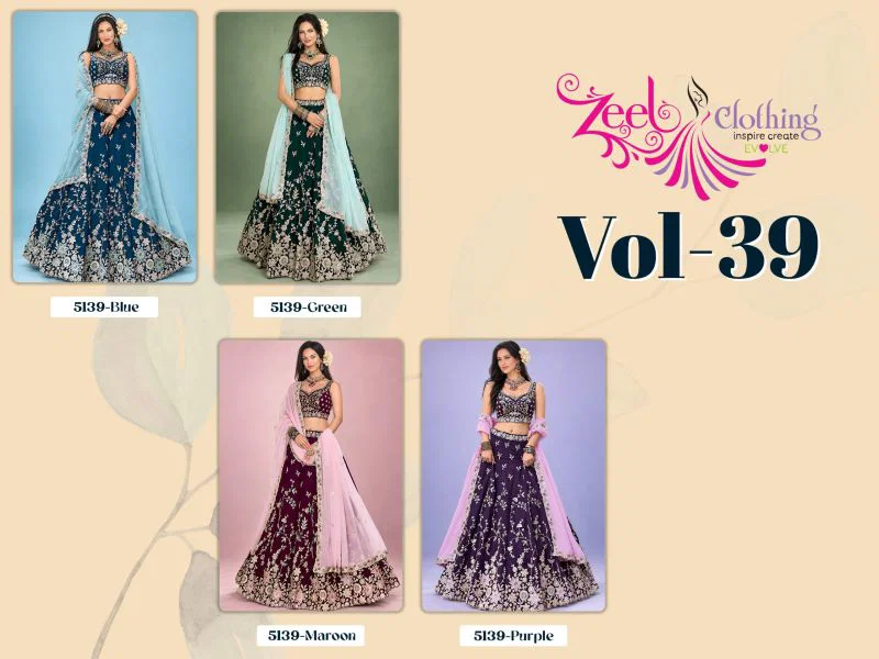 Zeel Vol 39 Rangoli Silk Lehenga with Zari, Sequin &amp; Thread Embroidery Wholesale Collection — Lehenga, Zeel wholesale from Surat — view 5