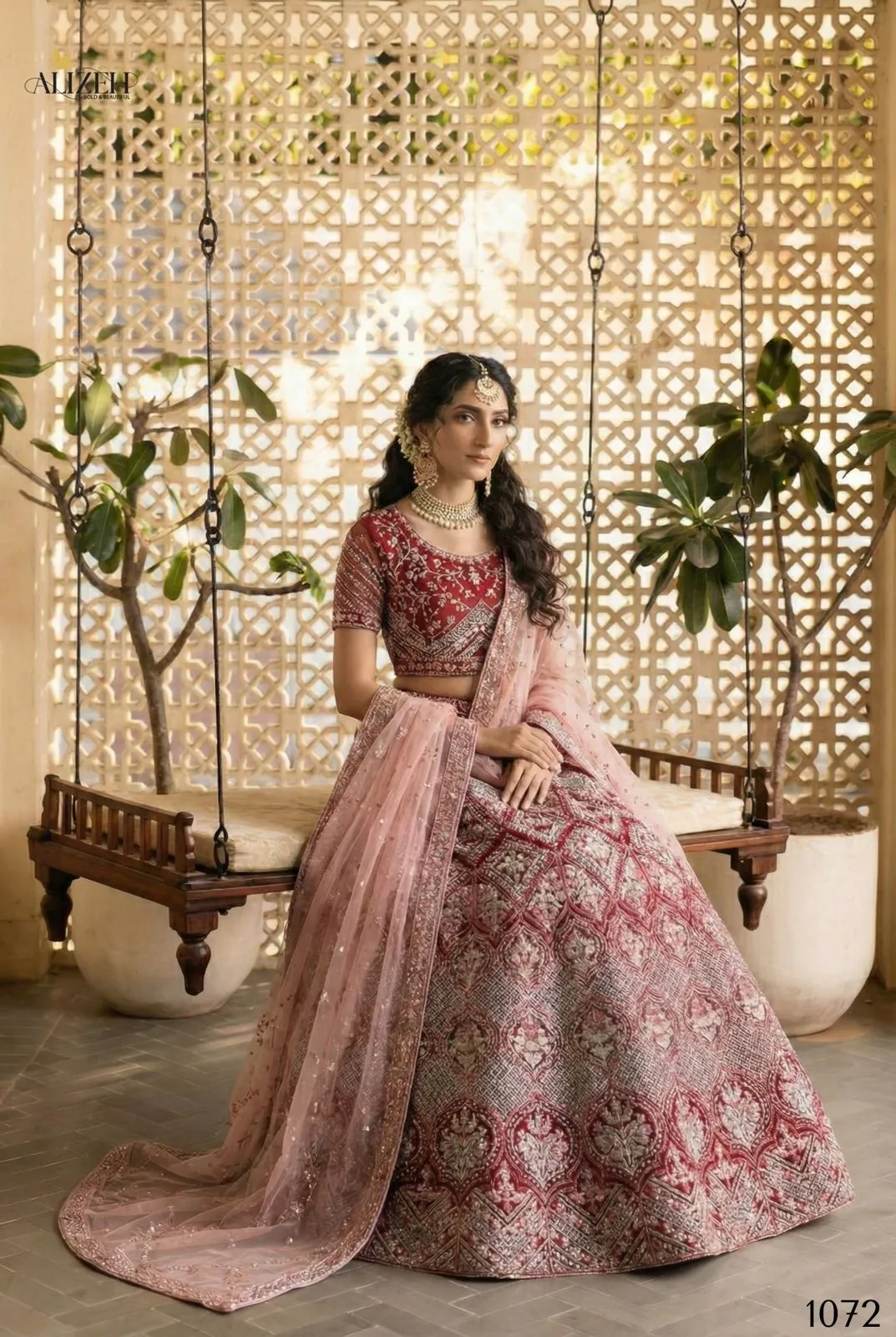 Alizeh 1072 Premium Designer Maroon Lehenga Choli Set
