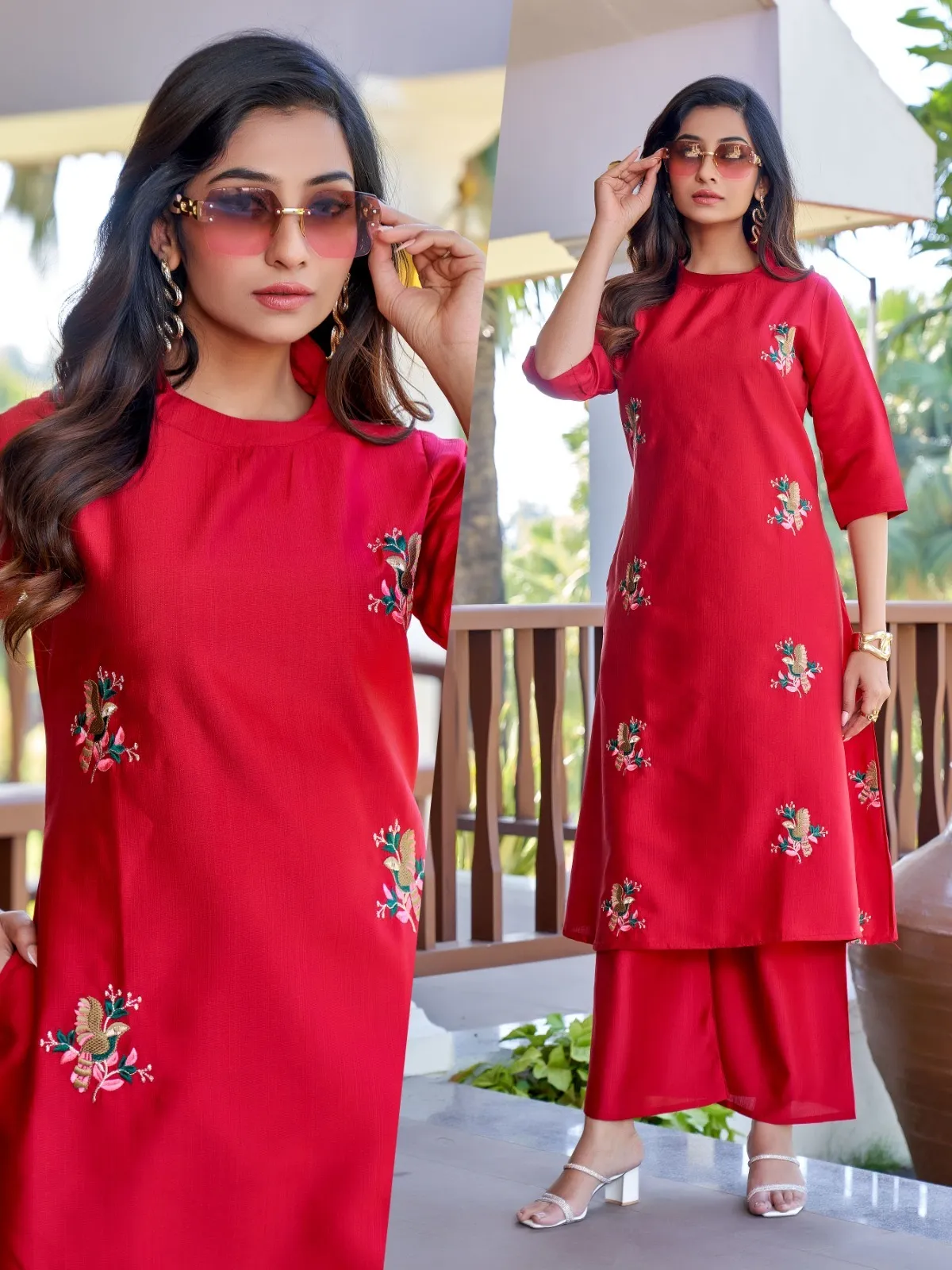 Naisha K 518 Vertican With Work A Line Co Ord Set Collection