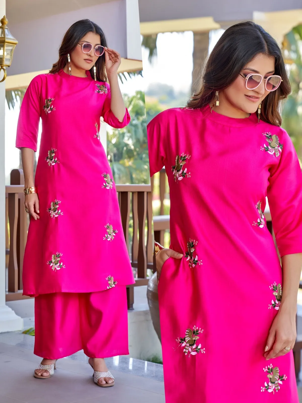 Naisha K 518 Vertican With Work A Line Co Ord Set Collection