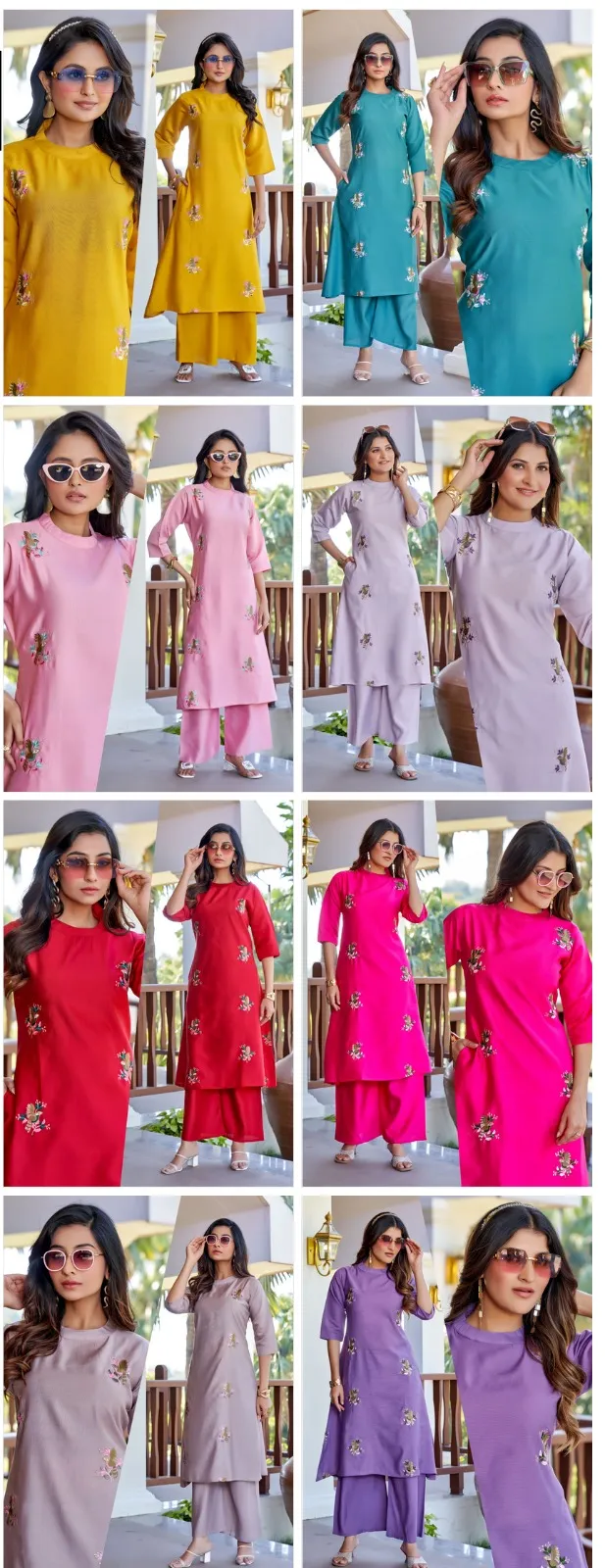 Naisha K 518 Vertican With Work A Line Co Ord Set Collection