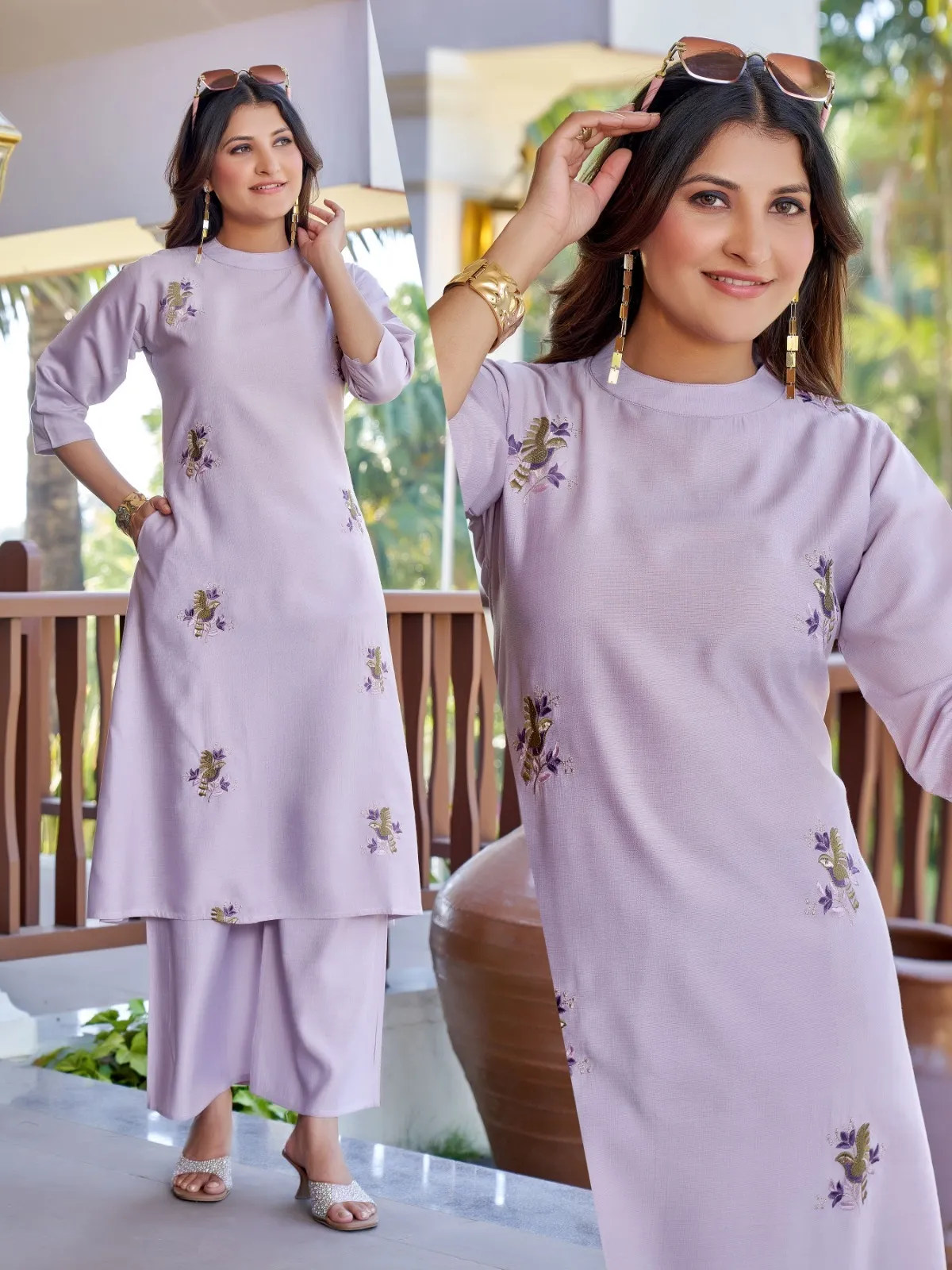 Naisha K 518 Vertican With Work A Line Co Ord Set Collection