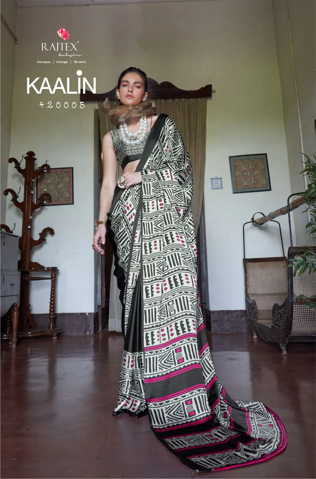 Rajtex Fabrics Kaalin Modal Satin Printed Saree Collection