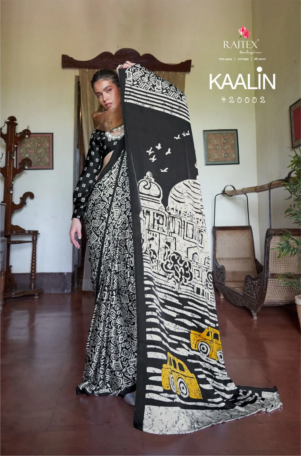 Rajtex Fabrics Kaalin Modal Satin Printed Saree Collection
