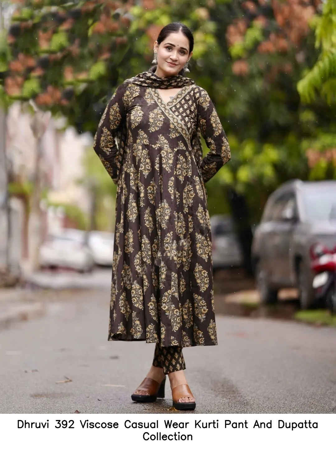 Dhruvi 392 Viscose Casual Wear Kurti Pant And Dupatta Collection