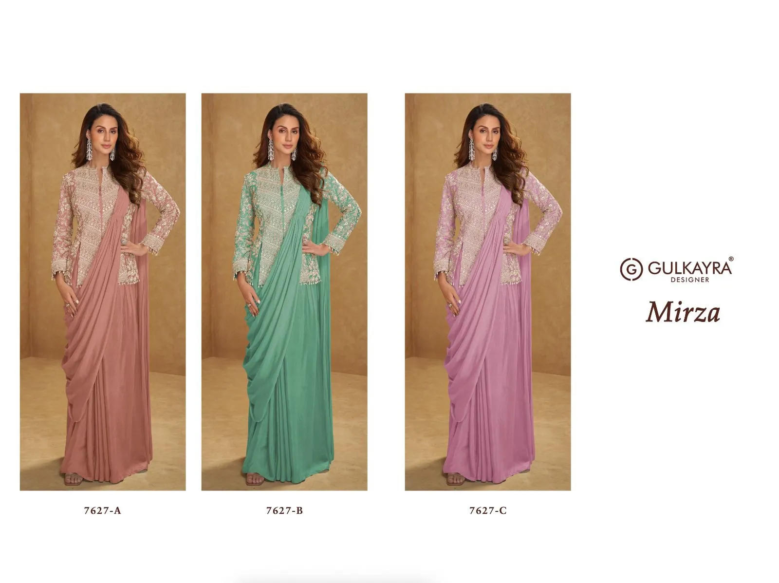 Gulkayra Mirza Chinon With Embroidery Designer Indo Western Collection