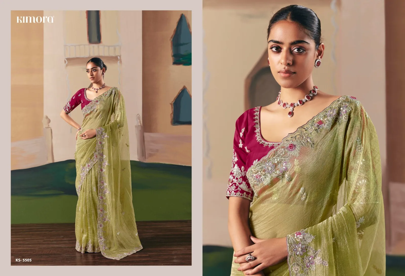 Kimora Ceremony Fancy With Designer Embroidery Saree Catalog