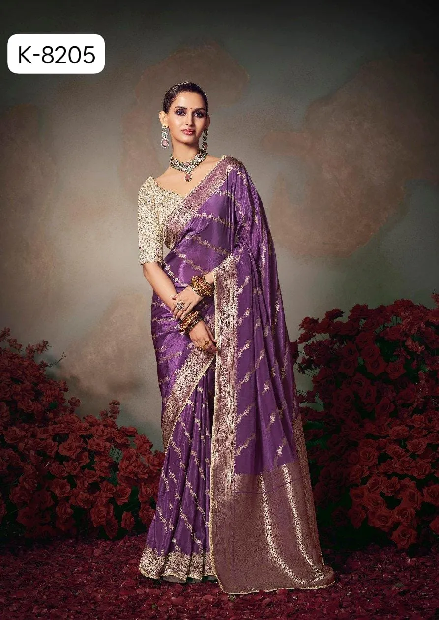 Kira Kamini Silk Beautiful Lace Border & Piping Saree Collection