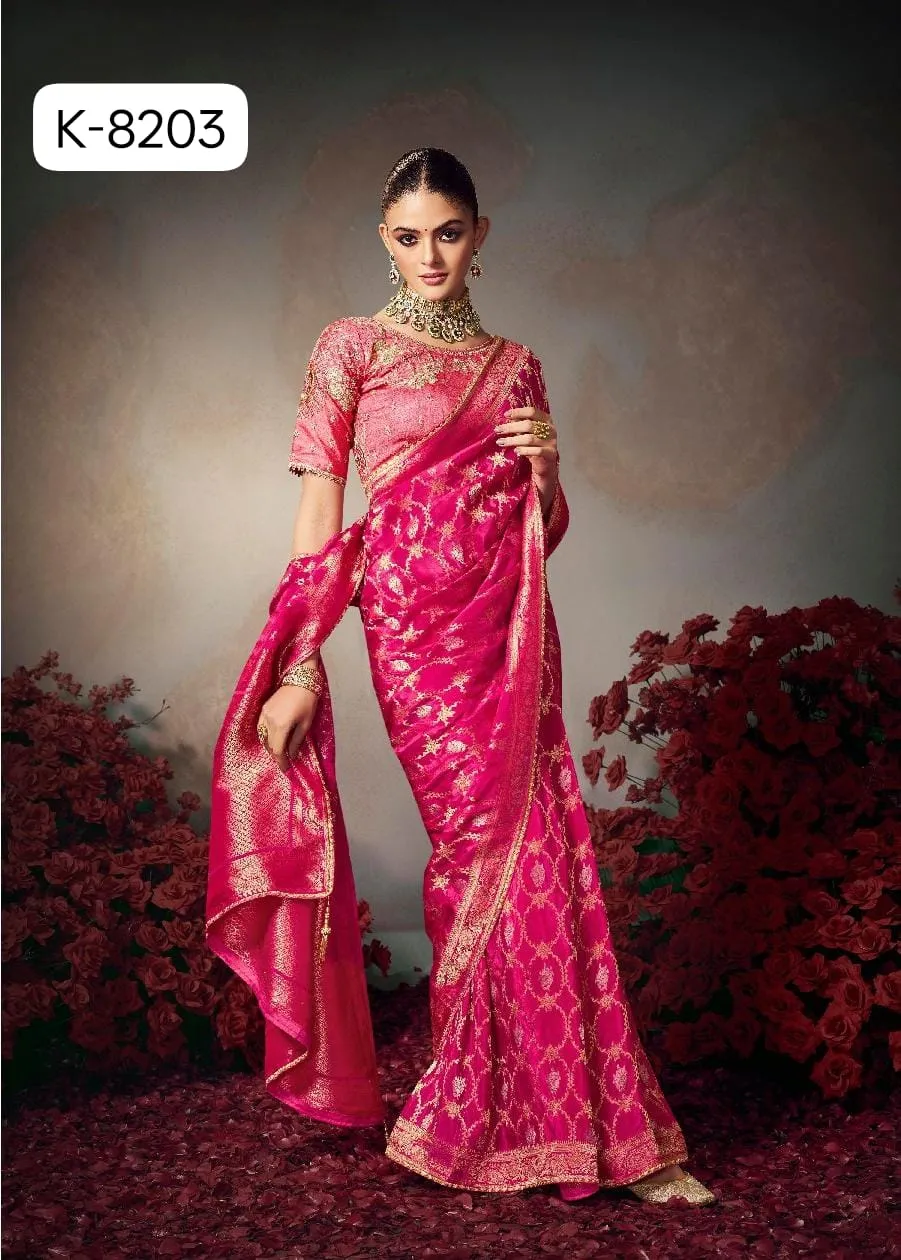 Kira Kamini Silk Beautiful Lace Border & Piping Saree Collection