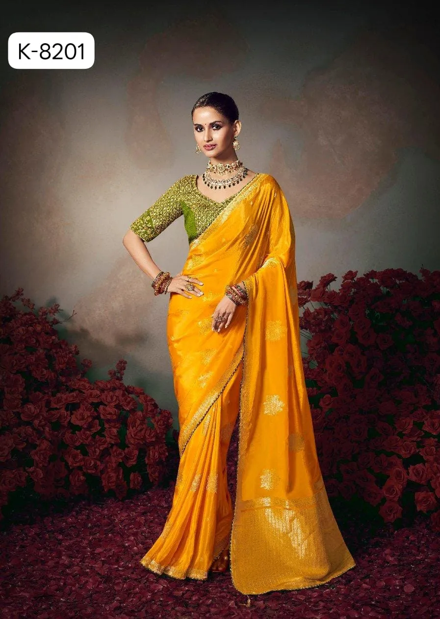 Kira Kamini Silk Beautiful Lace Border & Piping Saree Collection