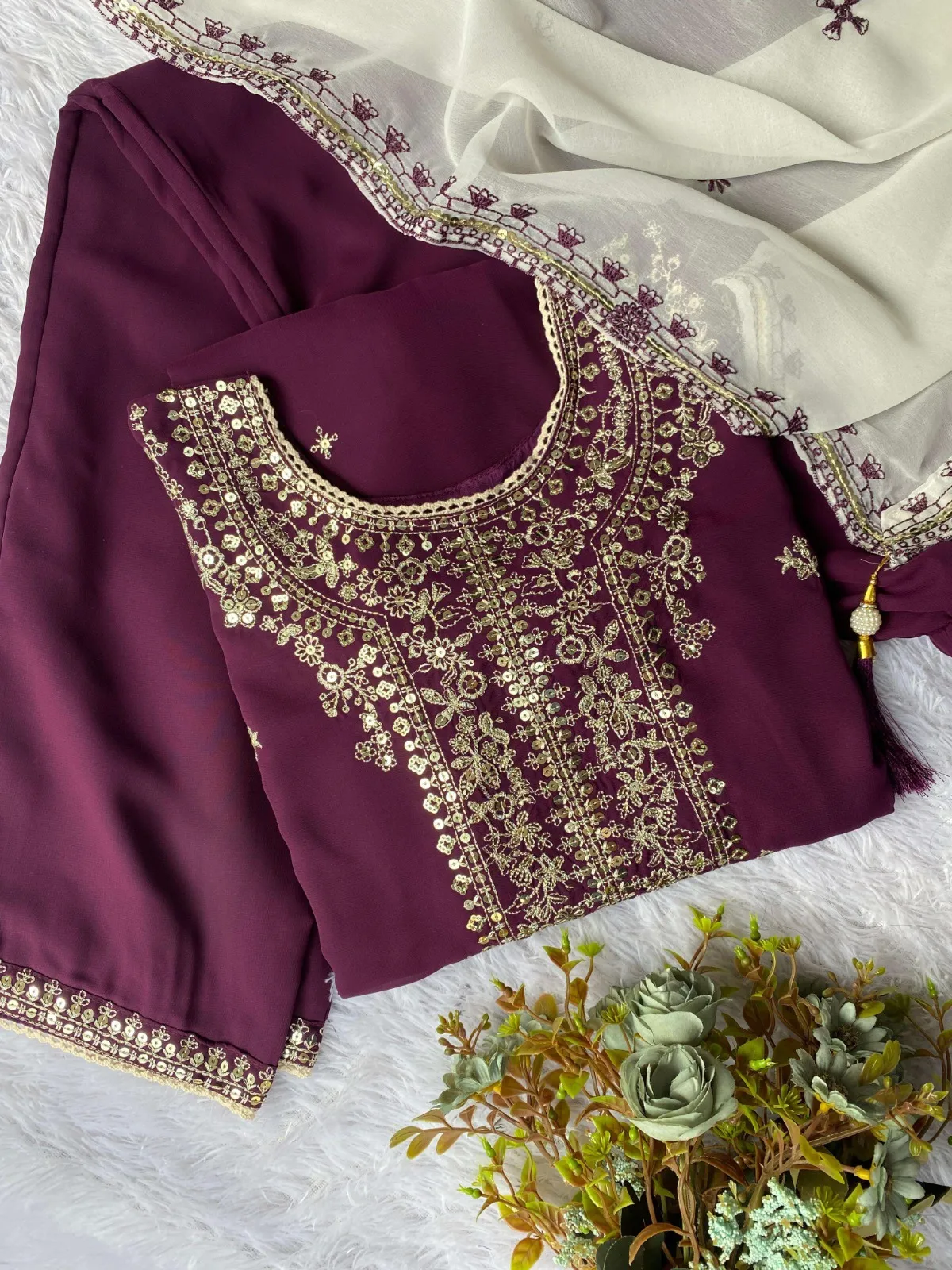 LG 2056 Fox Georgette Embroidery Designer Party Wear Ladies Suit