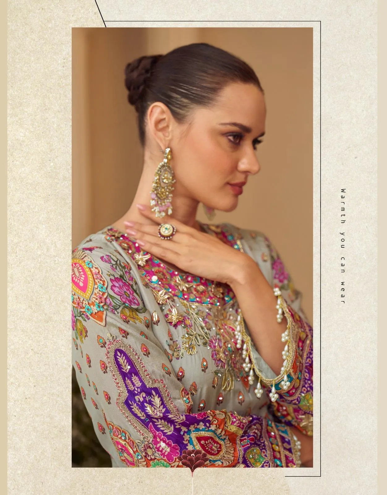 Sayuri Sarthi Crepe Silk Printed Handwork Salwar Kameez Suit