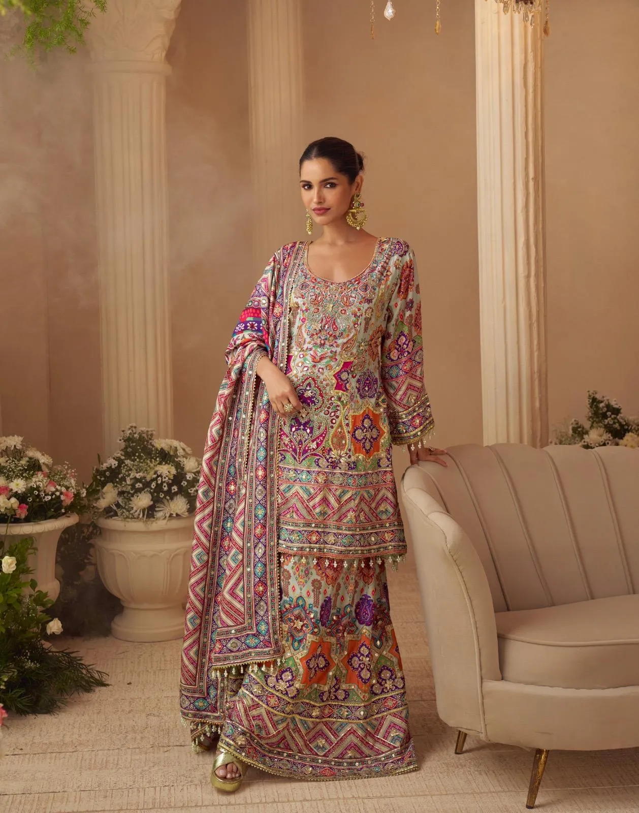 Sayuri Sarthi Crepe Silk Printed Handwork Salwar Kameez Suit