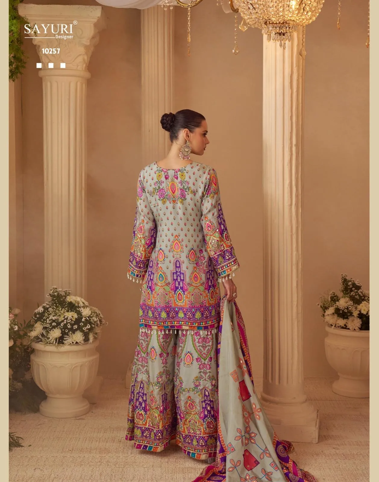 Sayuri Sarthi Crepe Silk Printed Handwork Salwar Kameez Suit