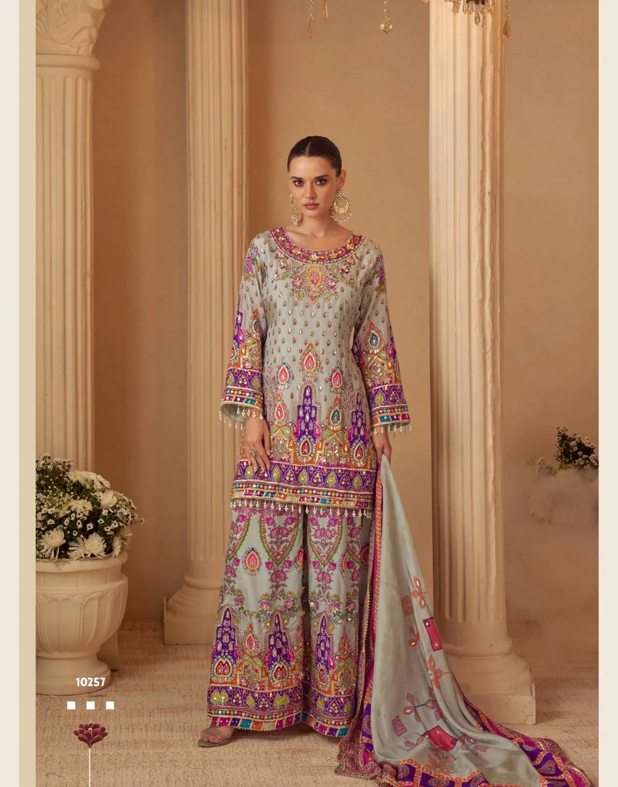 Sayuri Sarthi Crepe Silk Printed Handwork Salwar Kameez Suit