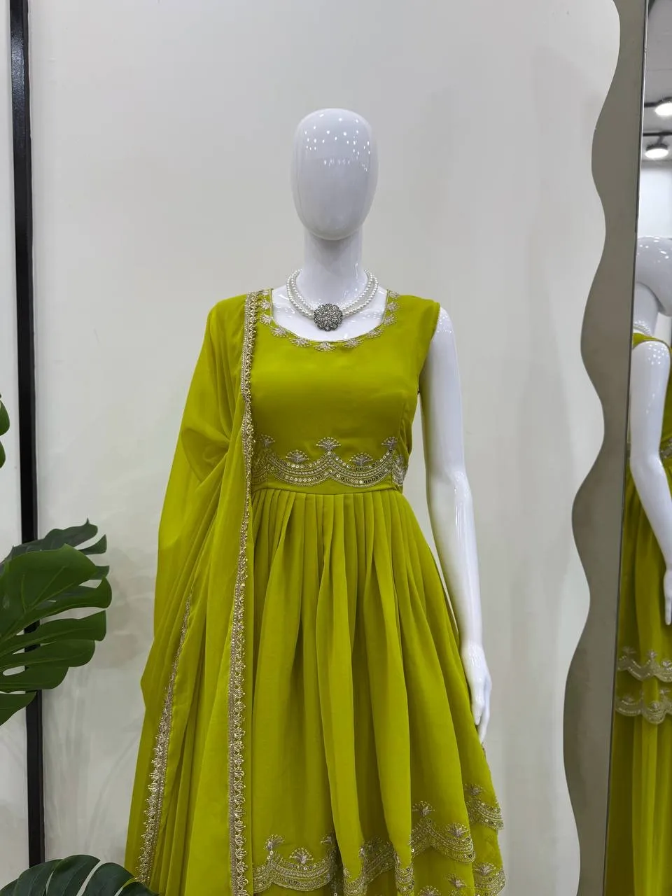 SSR 535 Gmy Silk With Heavy Embroidery Readymade Suit